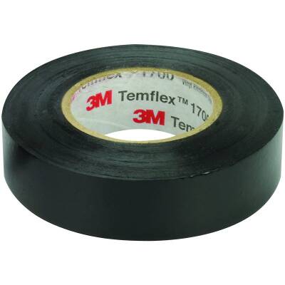 3M TEMFLEX 1300E PVC İZOLE SİYAH BANT (10LUK PAKET)(0.13MMX19MMX0.13MM) - 2