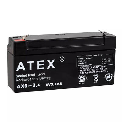 ATEX AX6-3.4 6 VOLT - 3.4 AMPER YATIK AKÜ (12.5X6X3CM) - 1