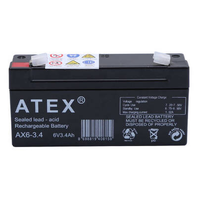 ATEX AX6-3.4 6 VOLT - 3.4 AMPER YATIK AKÜ (12.5X6X3CM) - 2