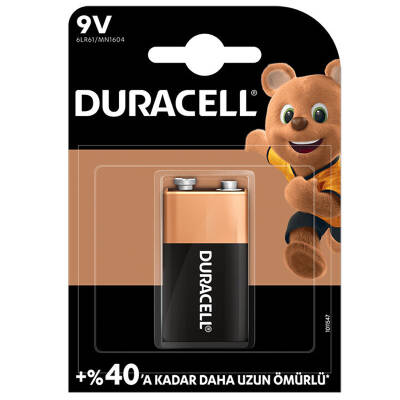 DURACELL 9 VOLT ALKALİN PİL (TEKLİ) - 1