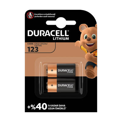 DURACELL CR123A 3 VOLT LİTYUM PİL (2Lİ PAKET FİYATI) - 1