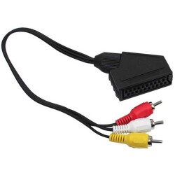 ELEKTROMER SCART ADAPTÖR DİŞİ/RCA ERKEK 20 CM KABLO - 1