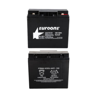 EUROONE EO1218 12 VOLT - 18 AMPER AKÜ (181 X 76 X 167 MM) - 2