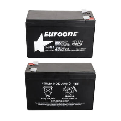 EUROONE EO127.0 12 VOLT - 7 AMPER AKÜ (150 X 65 X 90 MM) - 2