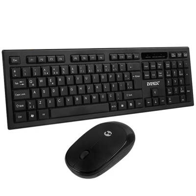 EVEREST KM-6121 SİYAH KABLOSUZ SLIM Q KLAVYE + MOUSE SET - 1