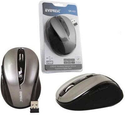 EVEREST SM-613 2.4 GHZ USB SİYAH KABLOSUZ OPTİK MOUSE - 1