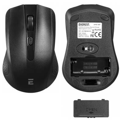 EVEREST SMW-487 USB SİYAH 2.4GHZ 1500 DPI OPTİK KABLOSUZ MOUSE - 3