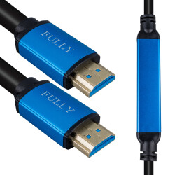 FULLY G-508B 40 METRE DÜZ SİYAH ÇİPSETLİ + ÇİFT FİLTRELİ HDMI KABLO - 1