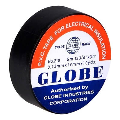 GLOBE 0.13MMX19 MM SİYAH İZOLE BANT (10LU PAKET) - 1