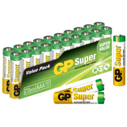 GP 24A-2VS20 AAA/LR03 SUPER ALKALİN AAA İNCE KALEM PİL (20Lİ PAKET) - 1