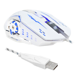 HELLO HL-4725 KABLOLU 3600 DPI 6 TUŞ FONKSİYONLU BEYAZ GAMING MOUSE - 1