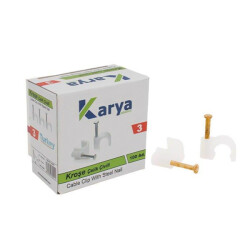 KARYA 3 NUMARA ÇELİK ÇİVİLİ 7 MM KROŞE (100LÜ POŞET)(2X1.5 - 3X1.5 TTR KABLOLAR İÇİN) - 1