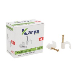 KARYA 4 NUMARA ÇELİK ÇİVİLİ 8 MM KROŞE (100LÜ PAKET)(2X4 ANTİGRON KABLOLAR İÇİN) - 1