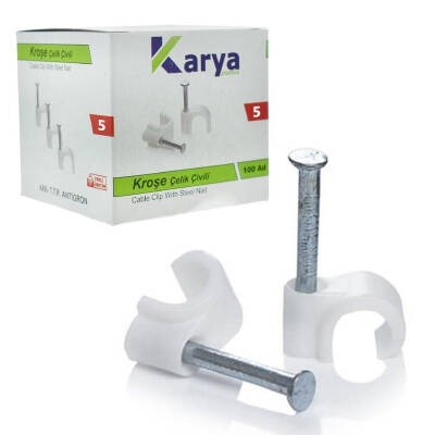 KARYA 5 NUMARA 10 MM KROŞE (100LÜ PAKET)(2X4 - 4X4 ANTİGRON KABLOLAR İÇİN) - 1