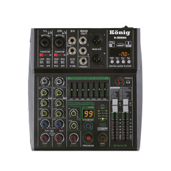 KÖNİG K-500EQ 4 KANAL-USB-BT 7 BANT EQ KUKALAKLIK ÇIKIŞ DEC MIXER - 1