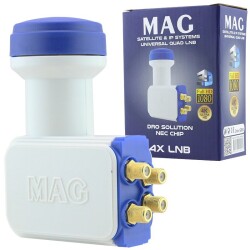 MAG DÖRTLÜ QUAD ALTIN UÇLU NEC CHIP LNB 0.1DB - 3