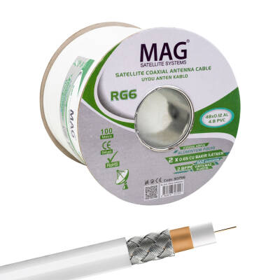 MAG RG59 FA MİNİ DUAL BİTİŞİK 48 TEL ANTEN KABLOSU (100 METRE) - 1