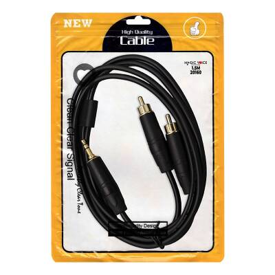 MAGİCVOİCE LD387A 2XRCA ERKEK + 3.5 MM STEREO ERKEK 1.5 METRE KABLO - 2