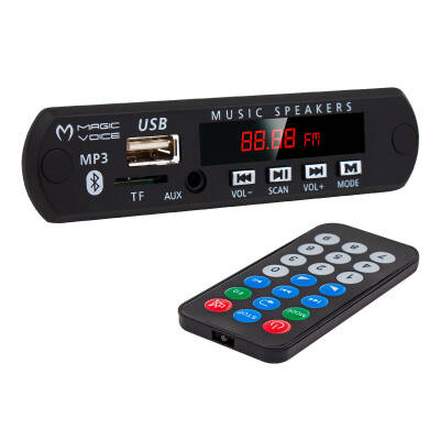 MAGICVOICE M515 OTO TEYP USB/SD/MIC/BLUETOOTH KUMANDALI MİKROFONLU OTO TEYP ÇEVİRİCİ DİJİTAL PLAYER BOARD (12V-500MA) - 1