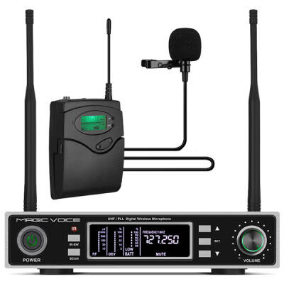 MAGICVOICE MV-1100Y UHF ÇİFT TUNER 1 YAKA KABLOSUZ TELSİZ MİKROFON - 1