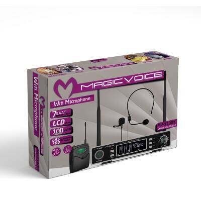 MAGICVOICE MV-1100Y UHF ÇİFT TUNER 1 YAKA KABLOSUZ TELSİZ MİKROFON - 3