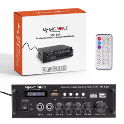 MAGICVOICE MV-520 30W USB/SD/UK BLUETOOTH EKO-2 MİK.TDA 7377 Lİ *2 GİRİŞ UKLI 220/12V TRAFOSUZ ANFİ - 3