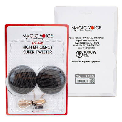 MAGICVOICE MV-7616 80 WATT RMS 40 WATT SLIM KASA OTO TWEETER - 3