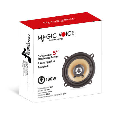 MAGICVOICE MV-861 13 CM 180 WATT ÇİFT YOLLU TWEETERLI TEKLİ OTO HOPARLÖR (YEDEK HOPARLÖR) - 3