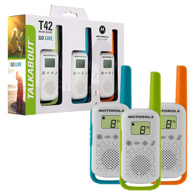 MOTOROLA TLKR-T42 KIRMIZI PMR EL TELSİZİ 2Lİ PAKET (4 KM)(3 ADET İNCE PİL) - 3