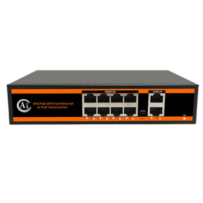 NOVACOM ND1P802ALF-8*10/100M BIT PORTS 2*10/100M UPLINK PORT WATCHDOG POE SWITCH - 1