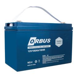 ORBUS 12 VOLT - 100 AMPER KARBON JEL TİP AKÜ (330 X 173 X 212 MM) - 1