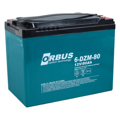 ORBUS 6DZM-80 12 VOLT - 80 AMPER ELEKTRİKLİ BİSİKLET AKÜSÜ (175 X 120 X 226 MM) - 1