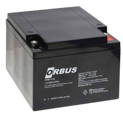 ORBUS ORB12-26 12V 26 AH KURU AKÜ (176 X 166 X 125MM) (8KG) - 1