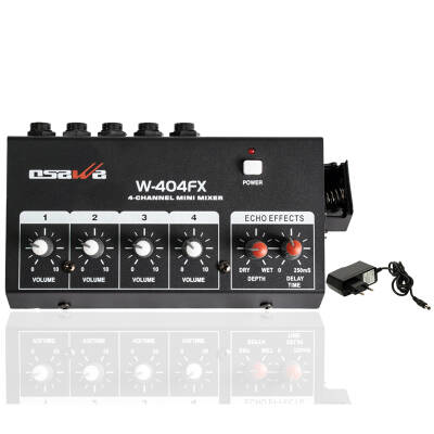 OSAWA W-404FX MİK GİRİŞ-1 LINE ÇIKIŞ EKOLU MİK ÇOĞALTICI 20 DB ADAPTÖRLÜ 4 KANAL MINI MIXER - 1