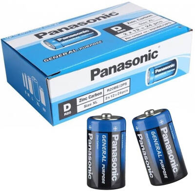 PANASONIC R20BE/2PS MANGANEZ BÜYÜK D BOY 24LÜ PİL (PAKET FİYATI) - 1