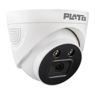 PLATO PL-22996 5MP COLOR VU MİKROFONLU 3.6 MM 2 ATOM LED PLASTİK KASA AHD DOME KAMERA - 1