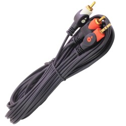 POWERMASTER 1. KALİTE 2 RCA ERKEK + 3.5 MM STEREO ERKEK GOLD 5 METRE KABLO - 1