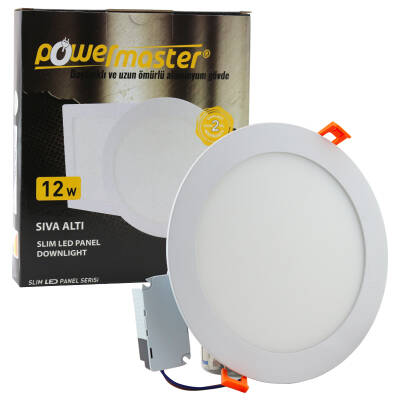 POWERMASTER 12 WATT 3000K 160 MM SIVA ALTI GÜNIŞIĞI YUVARLAK SLIM LED-ECO SPOT PANEL - 1