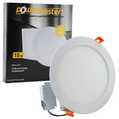 POWERMASTER 15 WATT 3000K 185 MM SIVA ALTI GÜNIŞIĞI YUVARLAK SLIM LED-ECO SPOT PANEL - 1