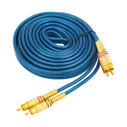 POWERMASTER 2 RCA + 2 RCA 4.5 METRE MAVİ OTO ANFİ ARA KABLO - 1