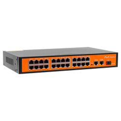 POWERMASTER 24 PORT 10/100/1000 MBPS 300 WATT 24+3+SFP POE GIGABIT ETHERNET SWITCH - 1