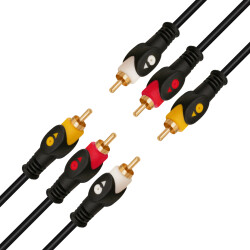 POWERMASTER 3 RCA + 3 RCA 1.5 METRE POŞETLİ GOLD 1. KALİTE KABLO - 1