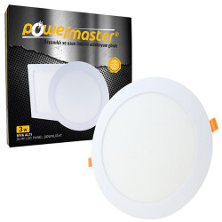 POWERMASTER 3 WATT 3000K 70 MM SIVA ALTI GÜNIŞIĞI YUVARLAK SLIM LED-ECO SPOT PANEL - 1