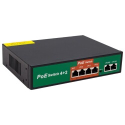 POWERMASTER 4+2 PORT 10/100 MBPS 72 WATT POE ETHERNET SWITCH - 1