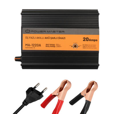 POWERMASTER MA-1220A 12 VOLT - 20 AMPER AKILLI AKÜ ŞARJ CİHAZI - 1