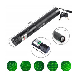 POWERMASTER OM-1201 18650 PİLLİ ŞARJLI ANAHTAR EMNİYETLİ YEŞİL LAZER POINTER (50 KM) - 2