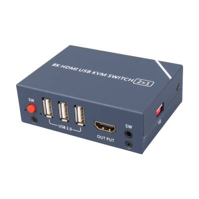 POWERMASTER PM-11777 8K HDMI USB KVM SWITCH 2X1 - 1