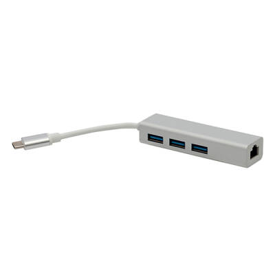 POWERMASTER PM-18229 USB TYPE-C 3.0 3 PORT HUB + GIGABIT ETHERNET ADAPTÖR - 1