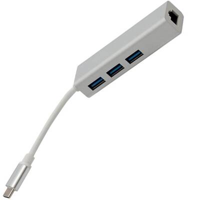 POWERMASTER PM-18229 USB TYPE-C 3.0 3 PORT HUB + GIGABIT ETHERNET ADAPTÖR - 2