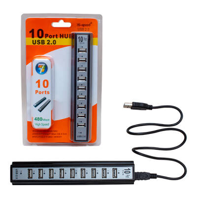 POWERMASTER PM-18235 USB 2.0 10 PORT USB HUB ÇOKLAYICI - 1